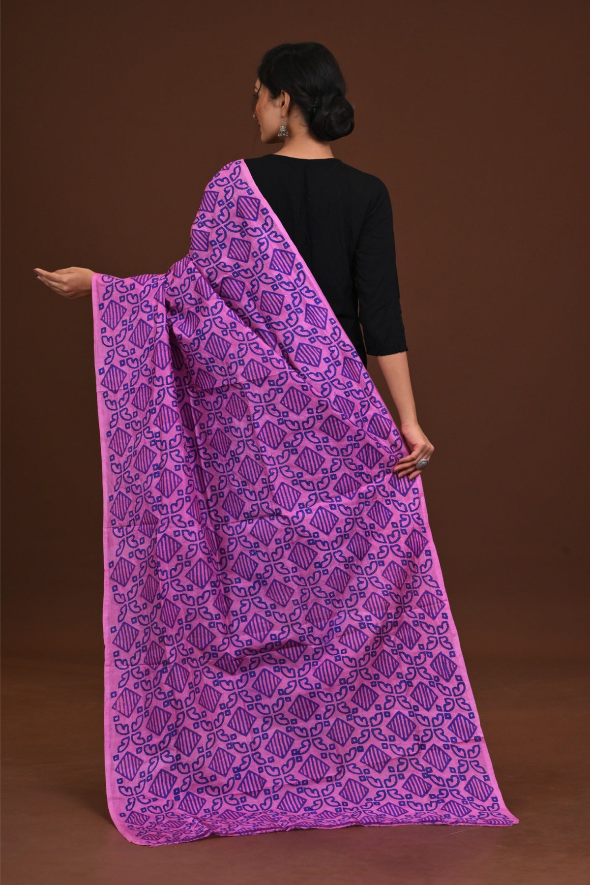 Silk Block Kantha Dupatta