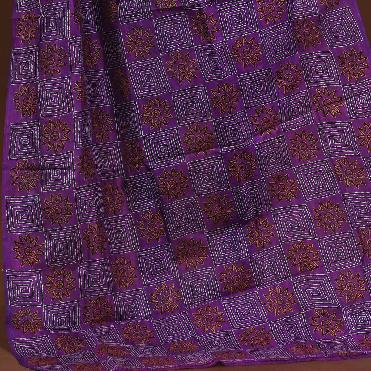 Silk Block Kantha Dupatta