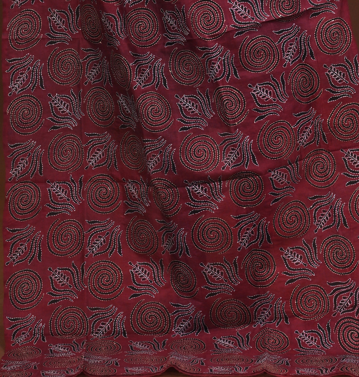 Silk Block Kantha Dupatta