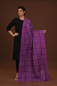 Silk Block Kantha Dupatta