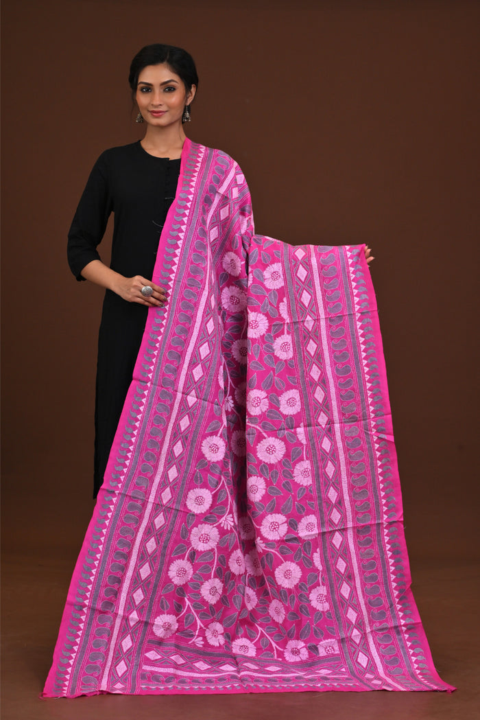 Pure Silk Kantha Dupatta