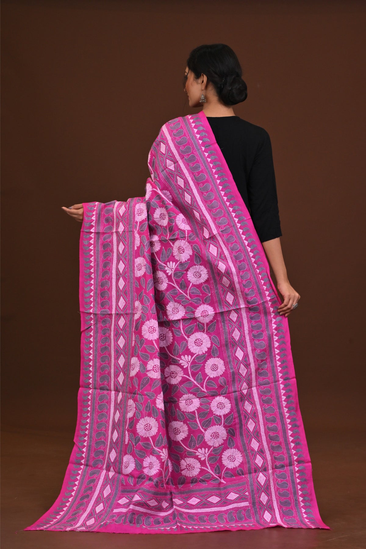 Pure Silk Kantha Dupatta