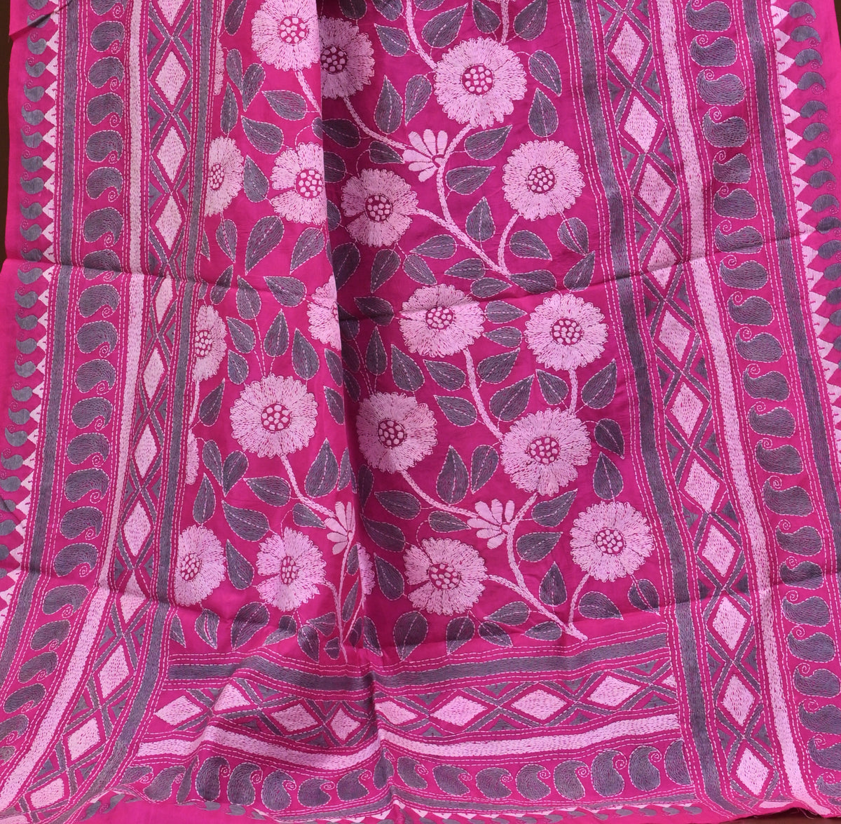 Pure Silk Kantha Dupatta
