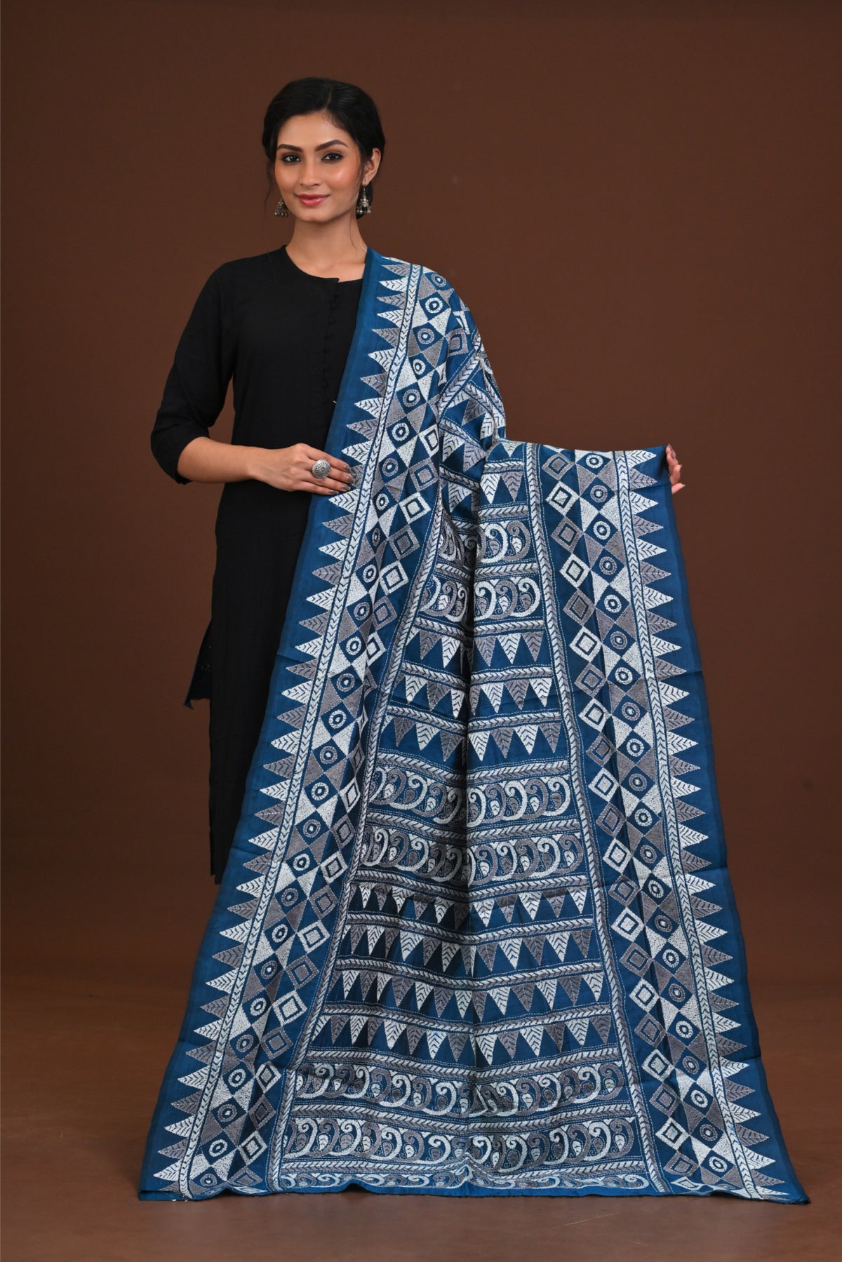 Pure Silk Kantha Dupatta