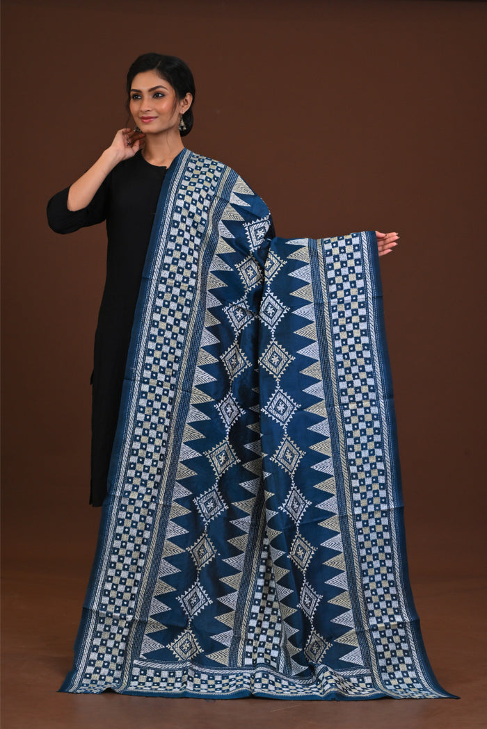 Pure Silk Kantha Dupatta