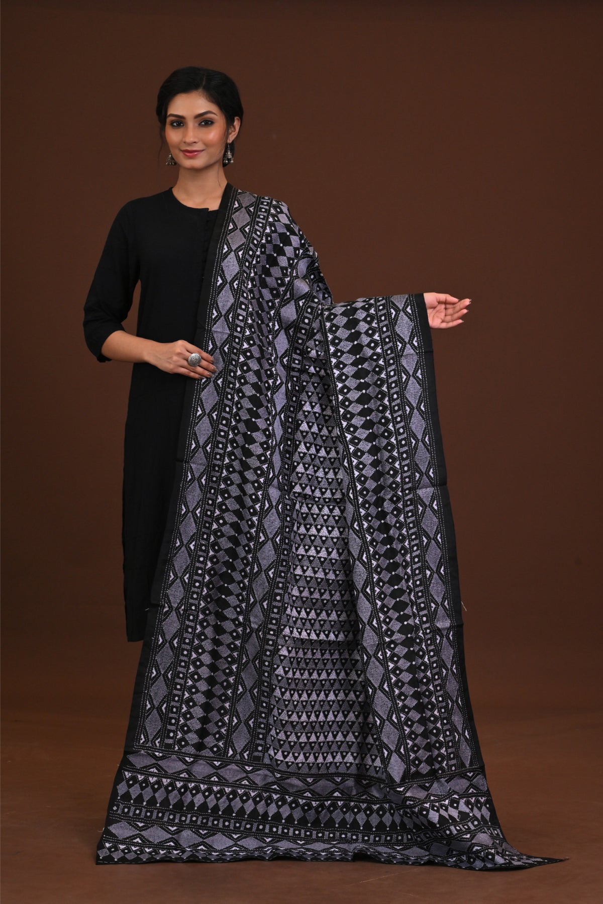 Pure Silk Kantha Dupatta