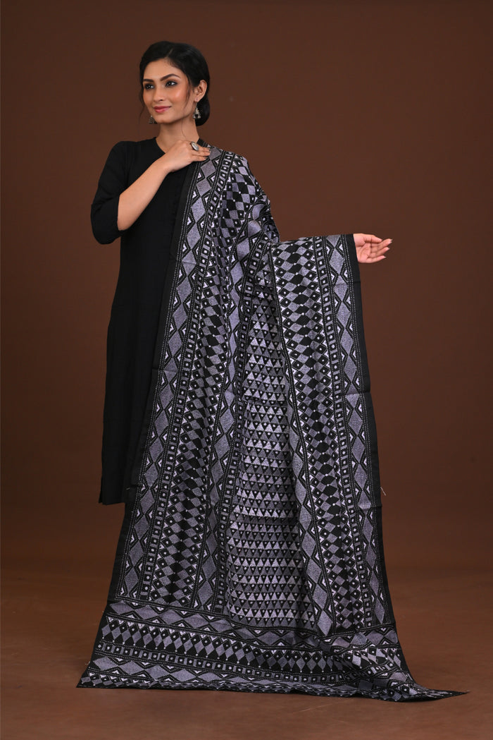 Pure Silk Kantha Dupatta