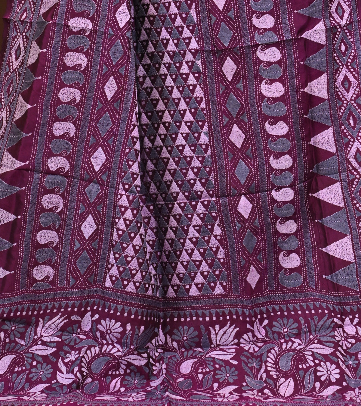 Pure Silk Kantha Dupatta