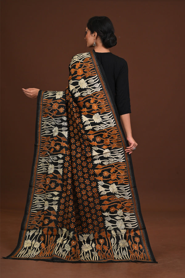Pure Silk Kantha Dupatta