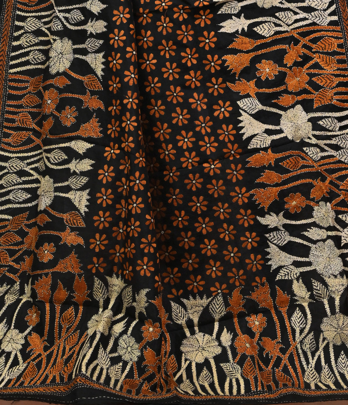 Pure Silk Kantha Dupatta