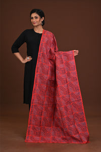 Silk Block Kantha Dupatta