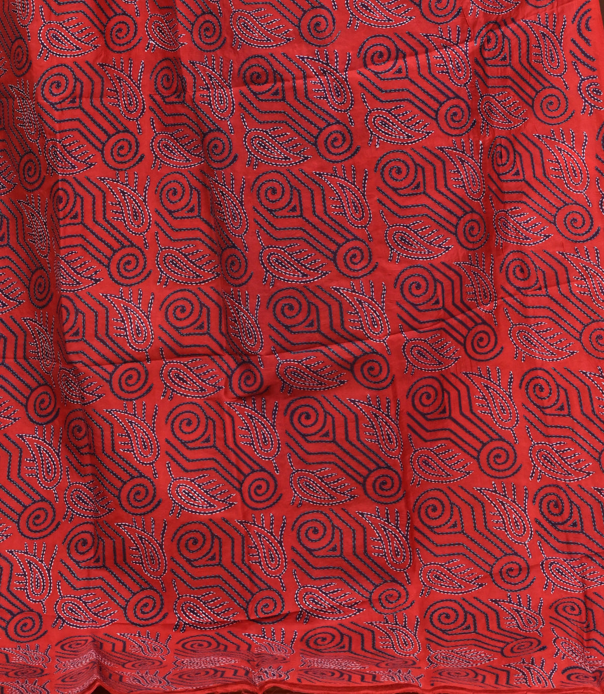 Silk Block Kantha Dupatta