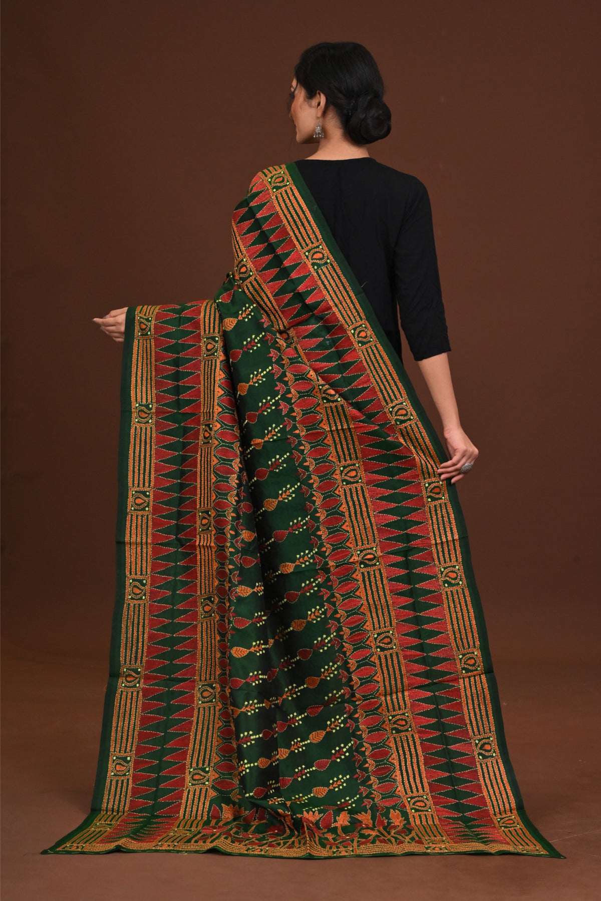 Pure Silk Kantha Dupatta