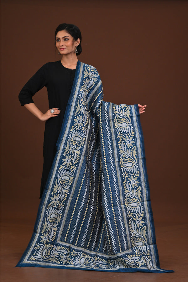 Pure Silk Kantha Dupatta
