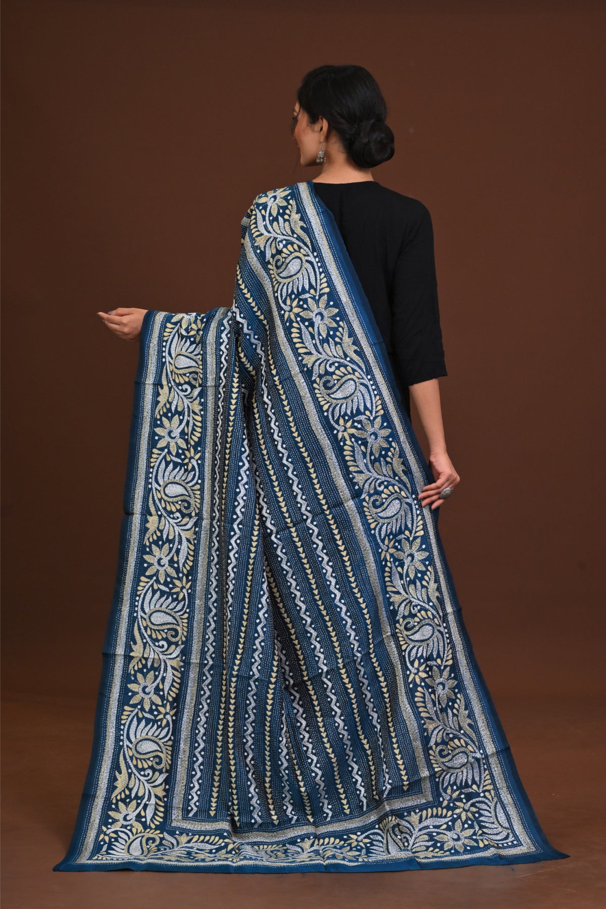 Pure Silk Kantha Dupatta