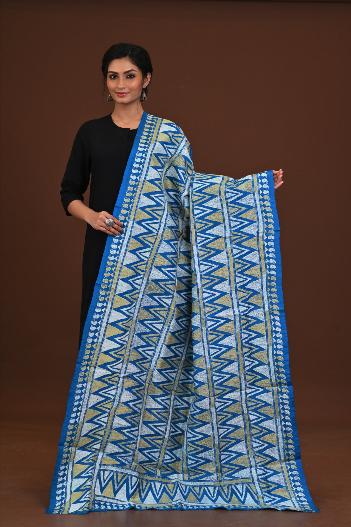 Pure Silk Kantha Dupatta