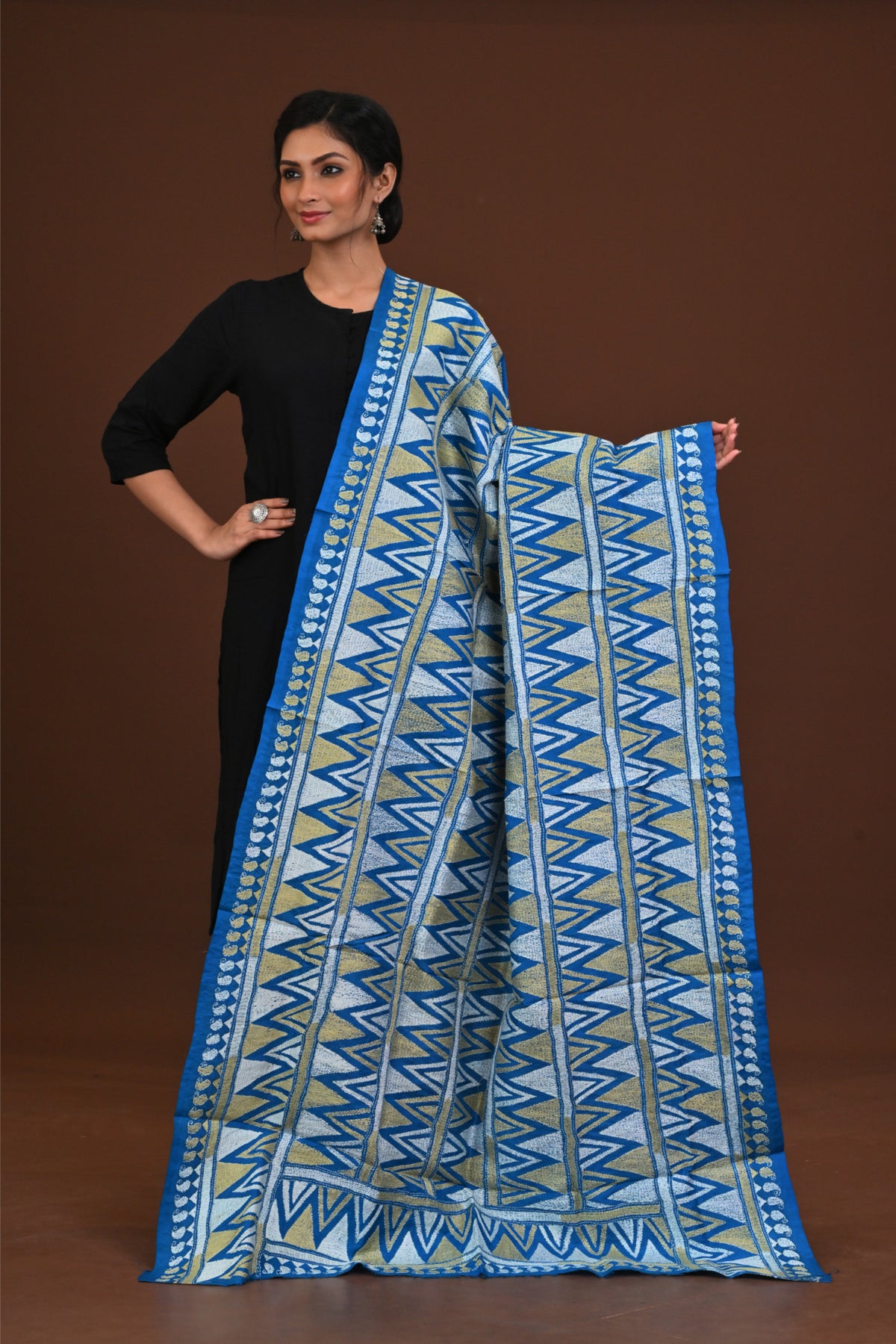 Pure Silk Kantha Dupatta