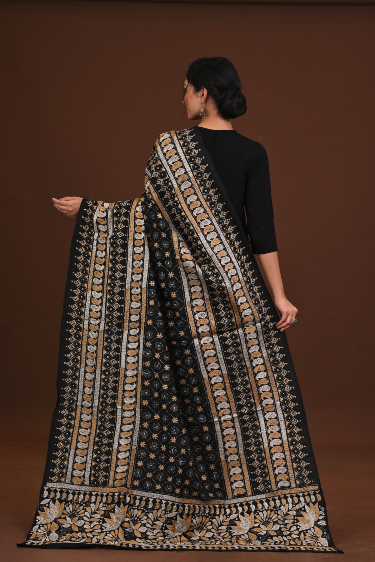 Pure Silk Kantha Dupatta