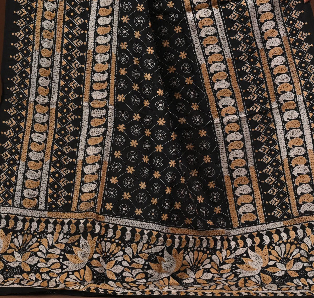 Pure Silk Kantha Dupatta