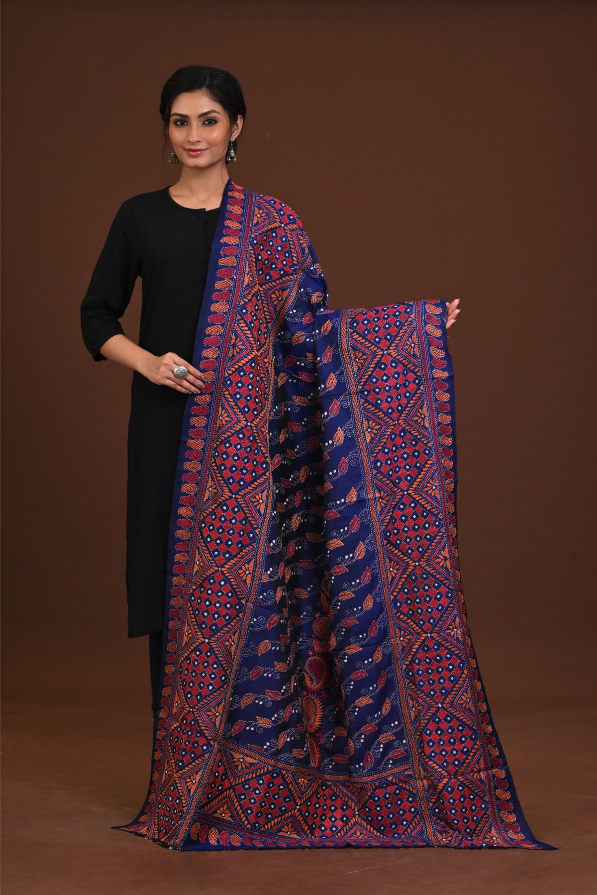Pure Silk Kantha Dupatta