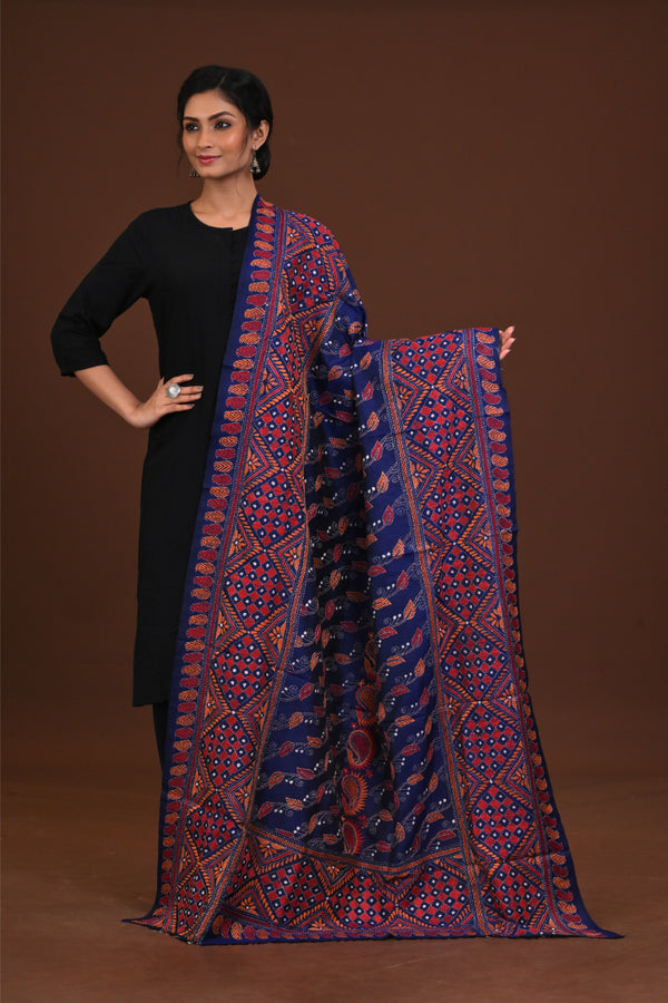 Pure Silk Kantha Dupatta