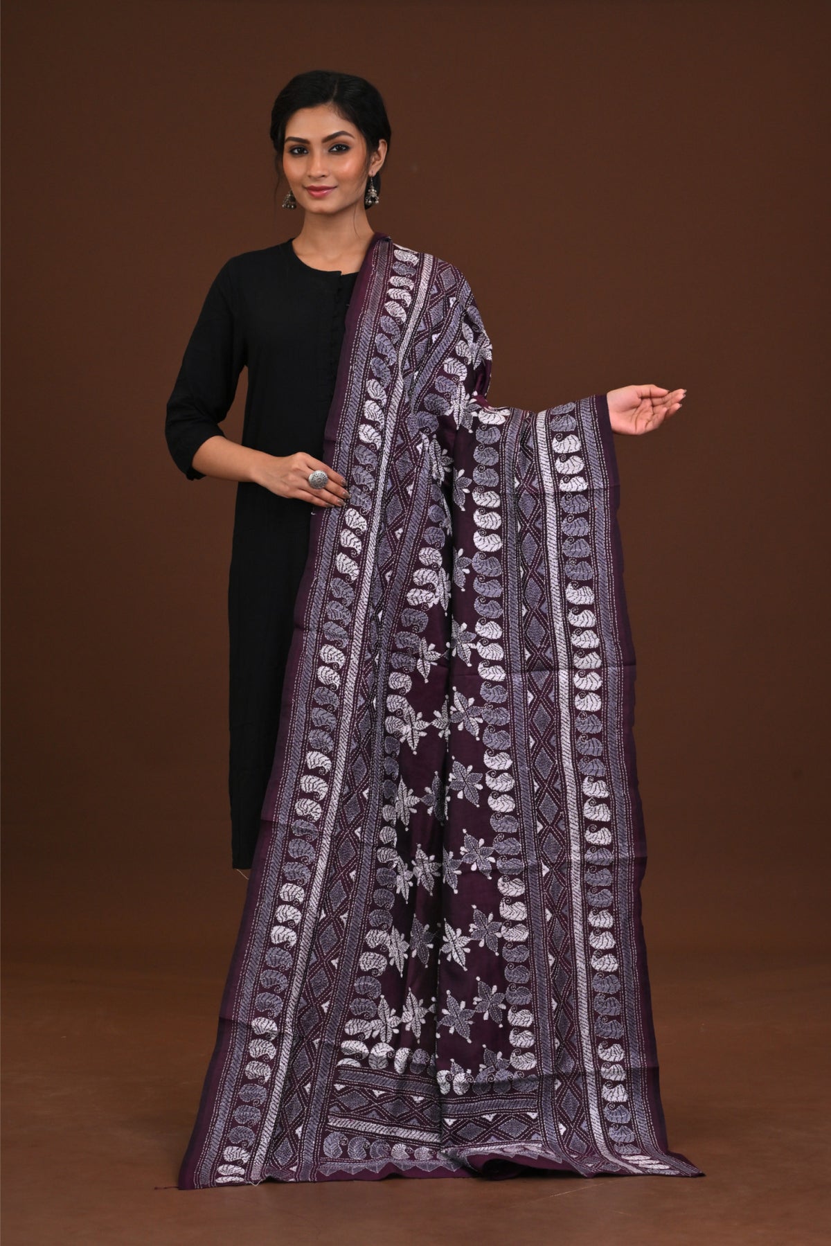 Pure Silk Kantha Dupatta