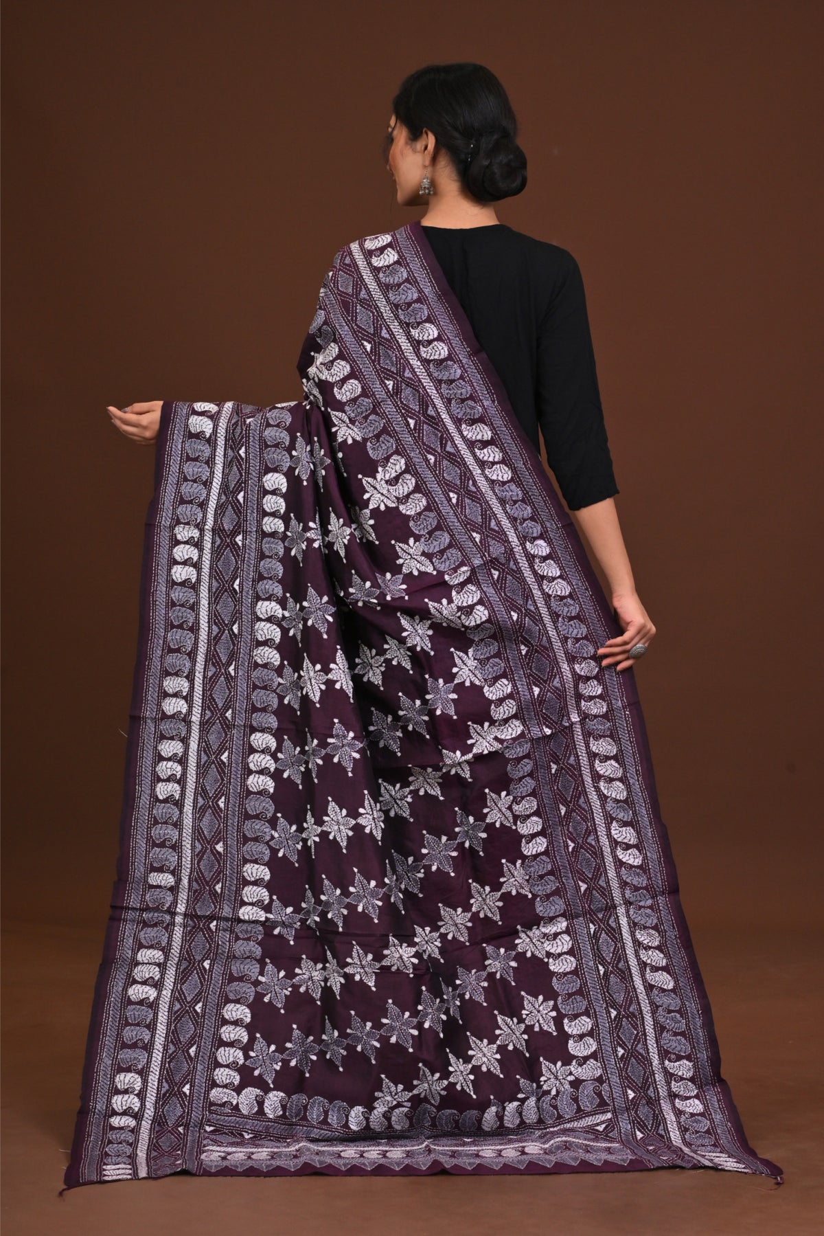 Pure Silk Kantha Dupatta