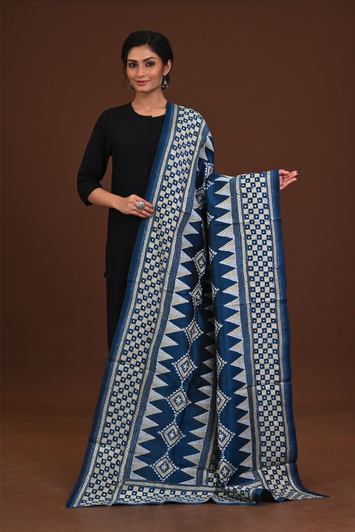 Pure Silk Kantha Dupatta