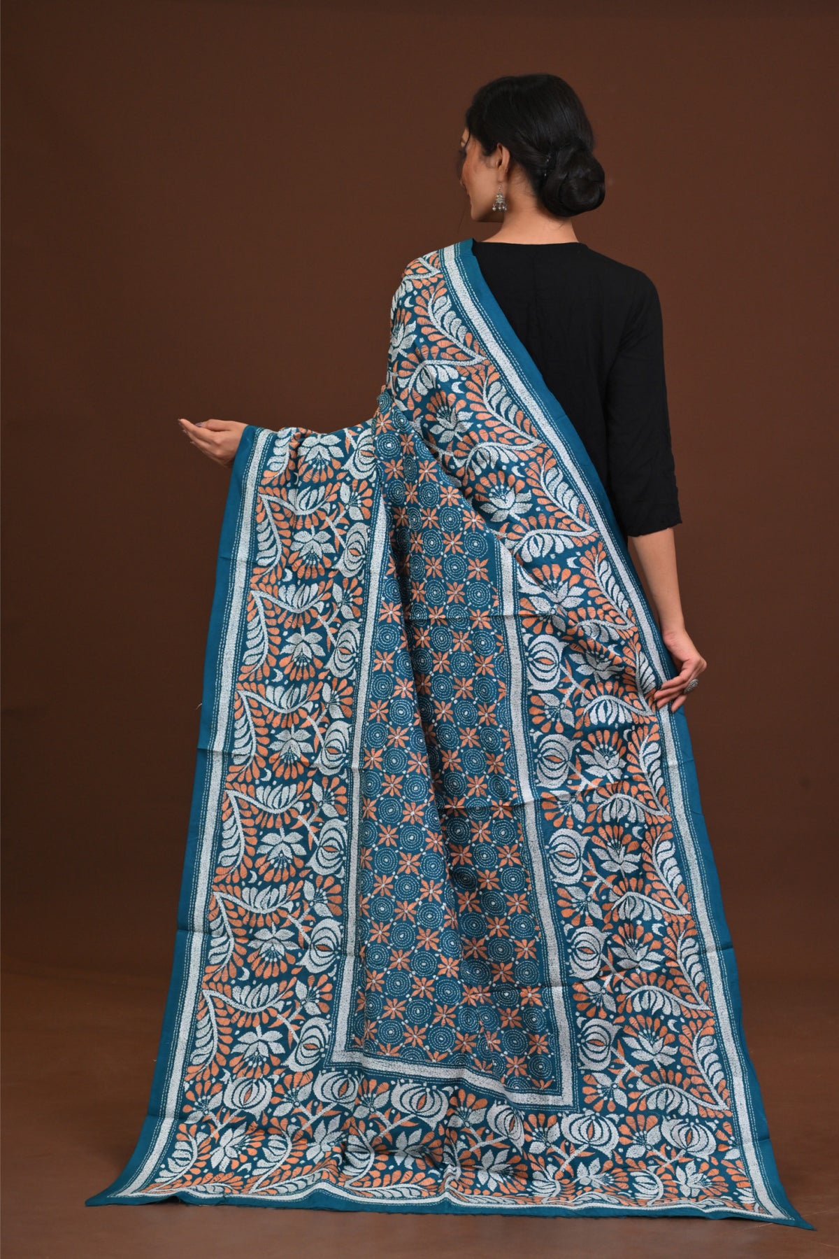 Pure Silk Kantha Dupatta