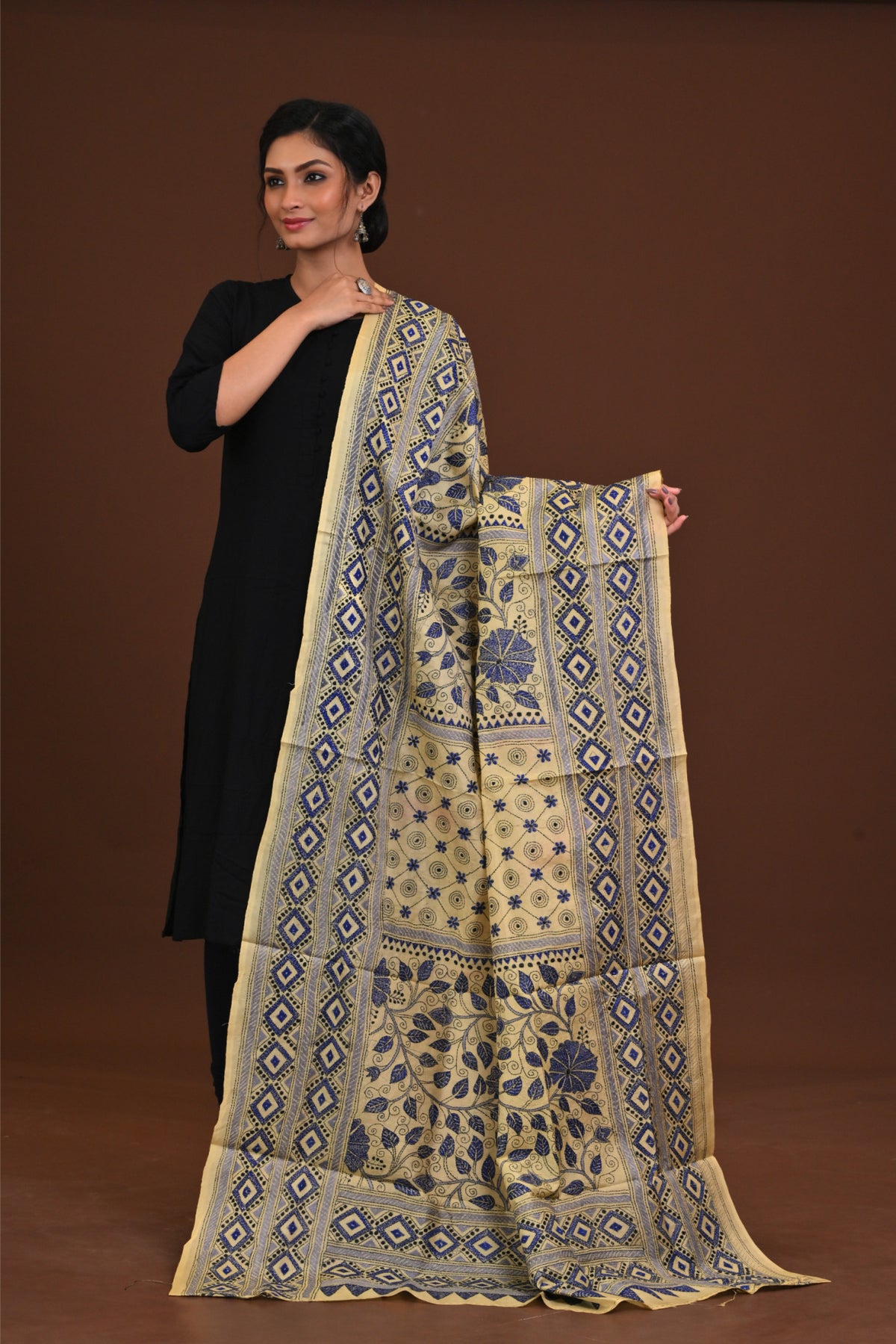 Pure Silk Kantha Dupatta