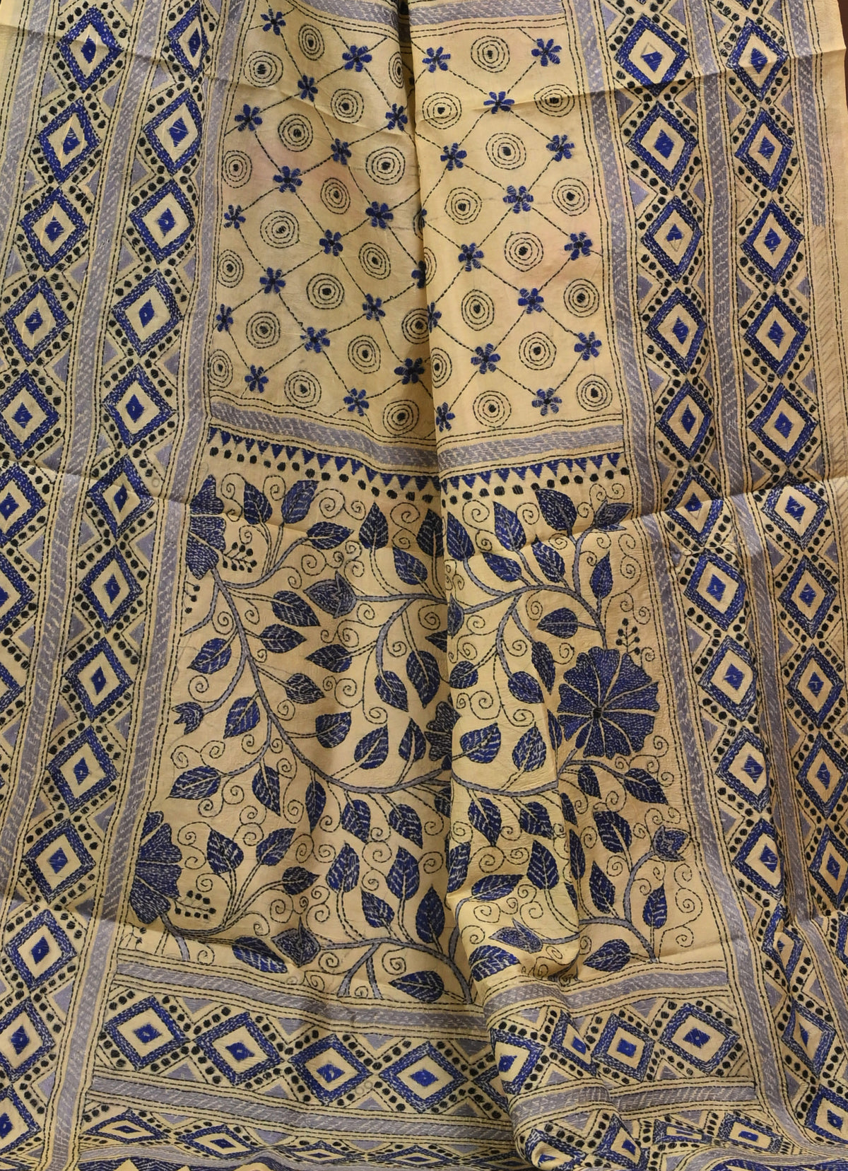 Pure Silk Kantha Dupatta