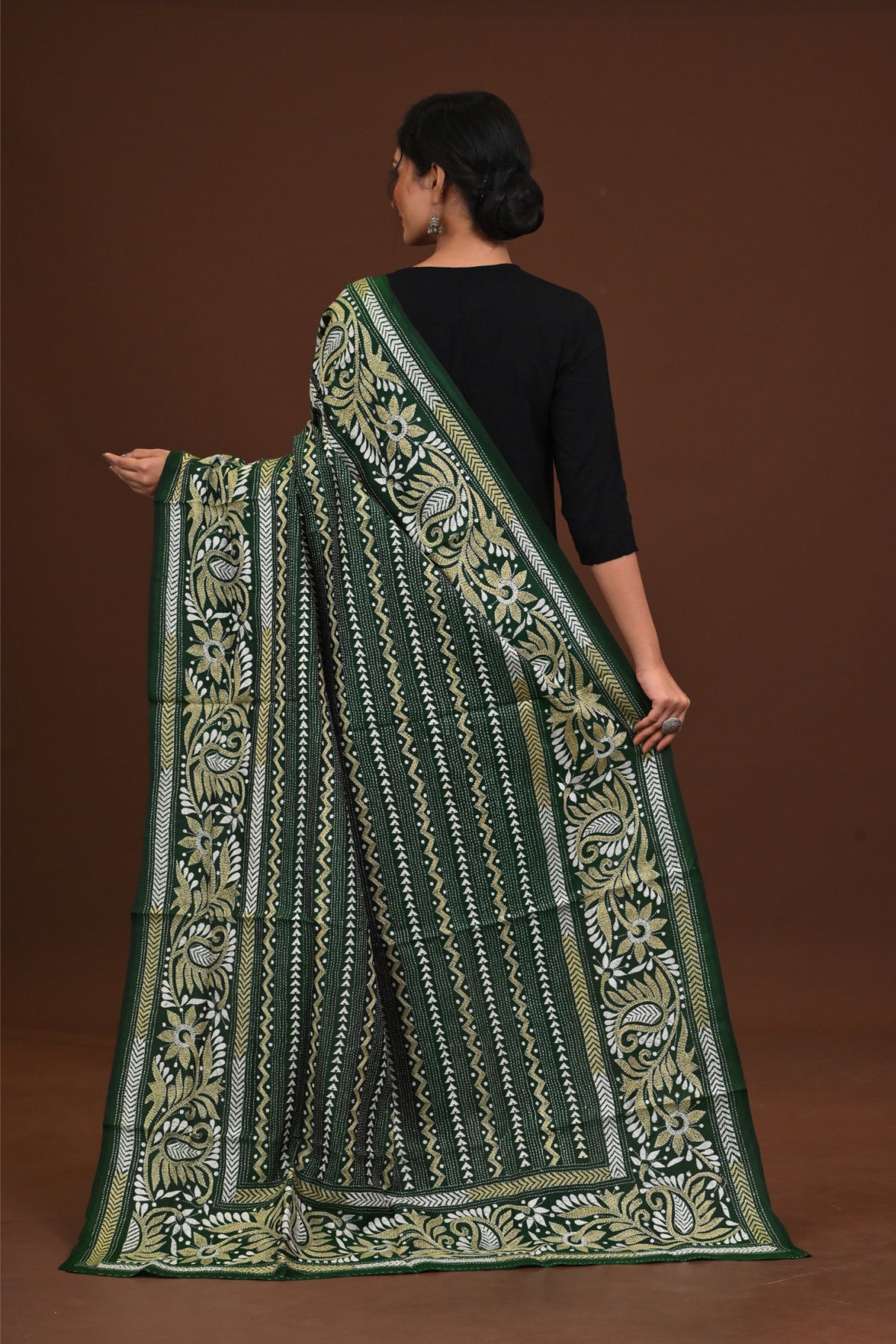 Pure Silk Kantha Dupatta