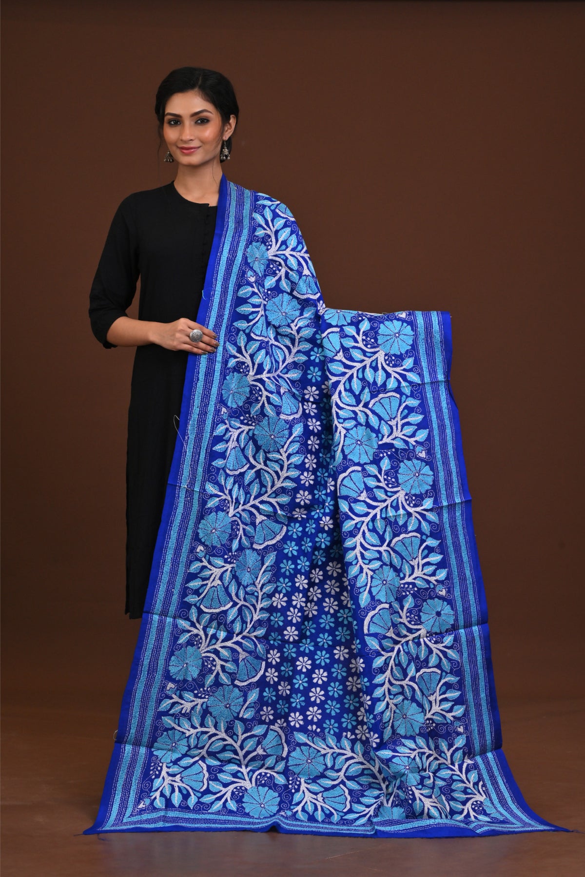 Pure Silk Kantha Dupatta