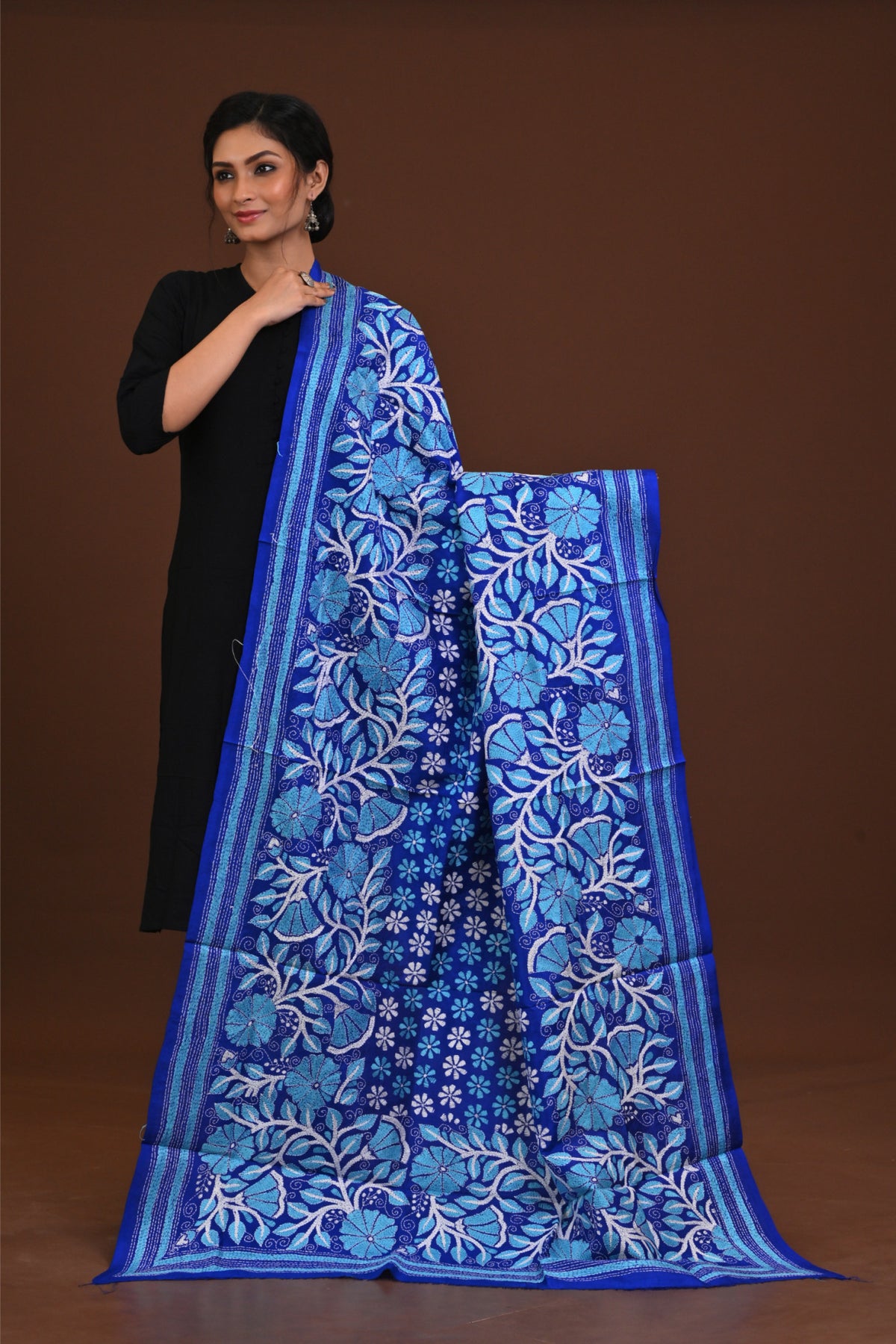Pure Silk Kantha Dupatta