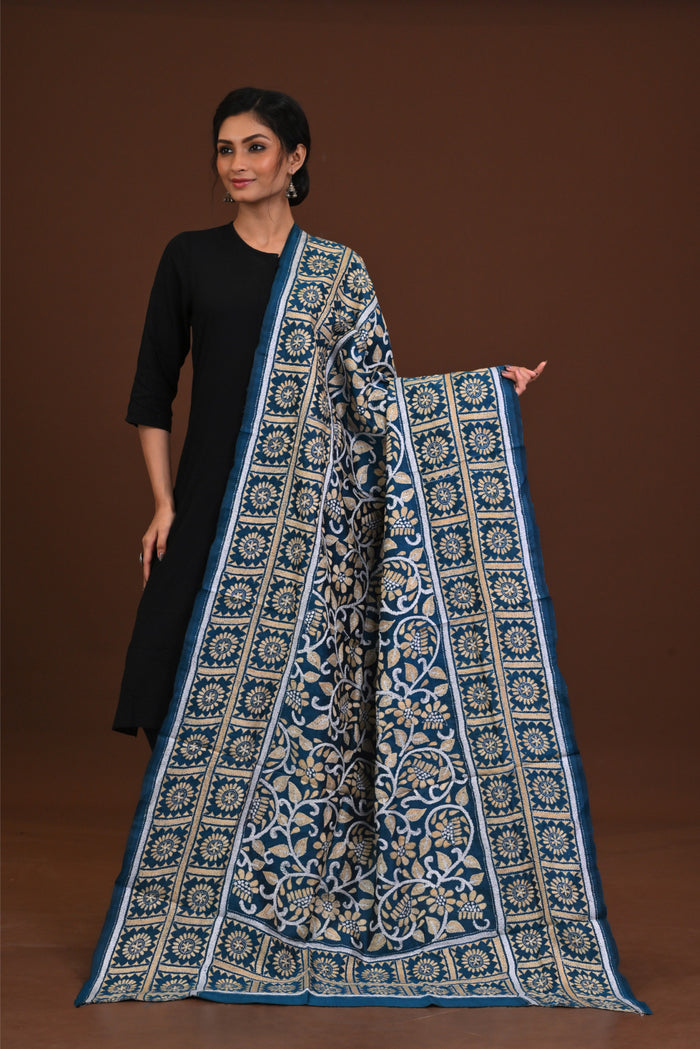 Pure Silk Kantha Dupatta