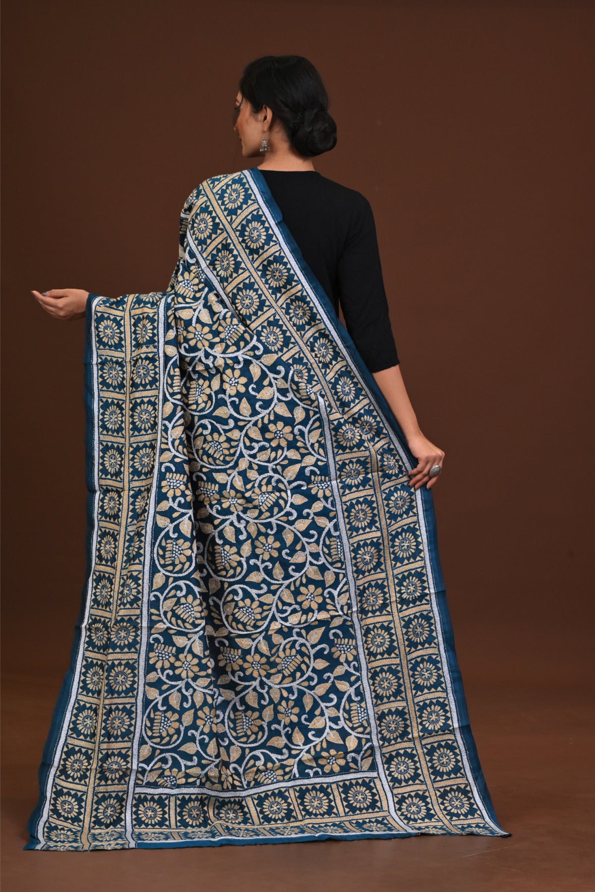 Pure Silk Kantha Dupatta