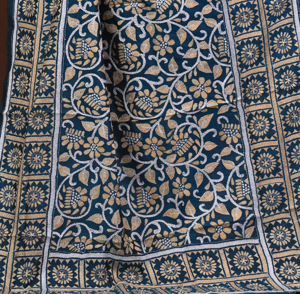 Pure Silk Kantha Dupatta