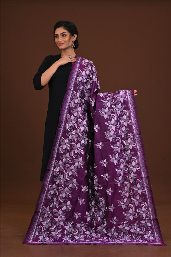 Pure Silk Kantha Dupatta
