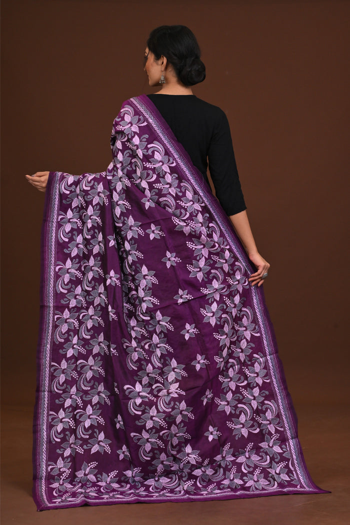Pure Silk Kantha Dupatta