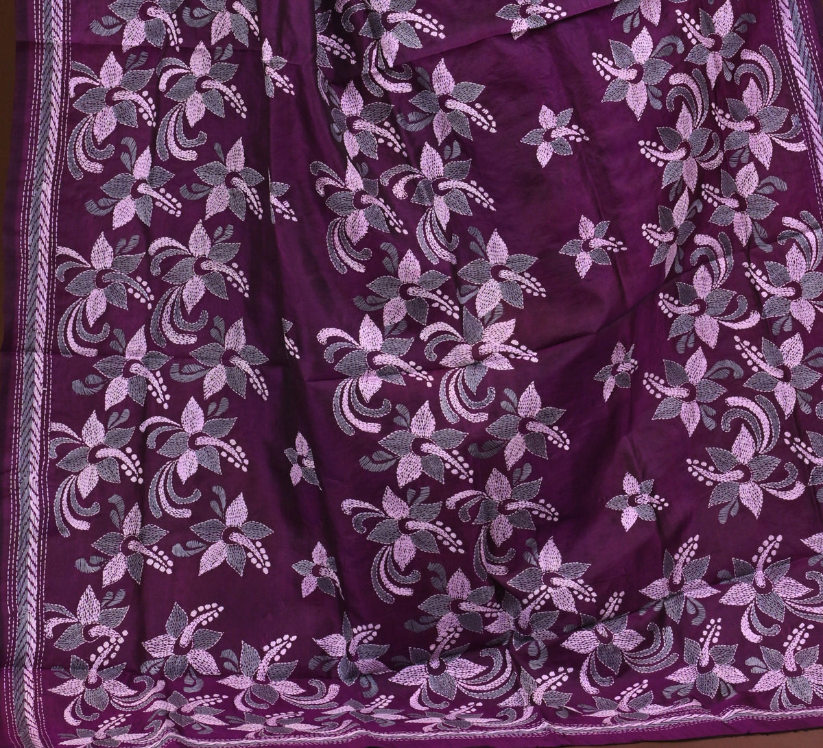 Pure Silk Kantha Dupatta