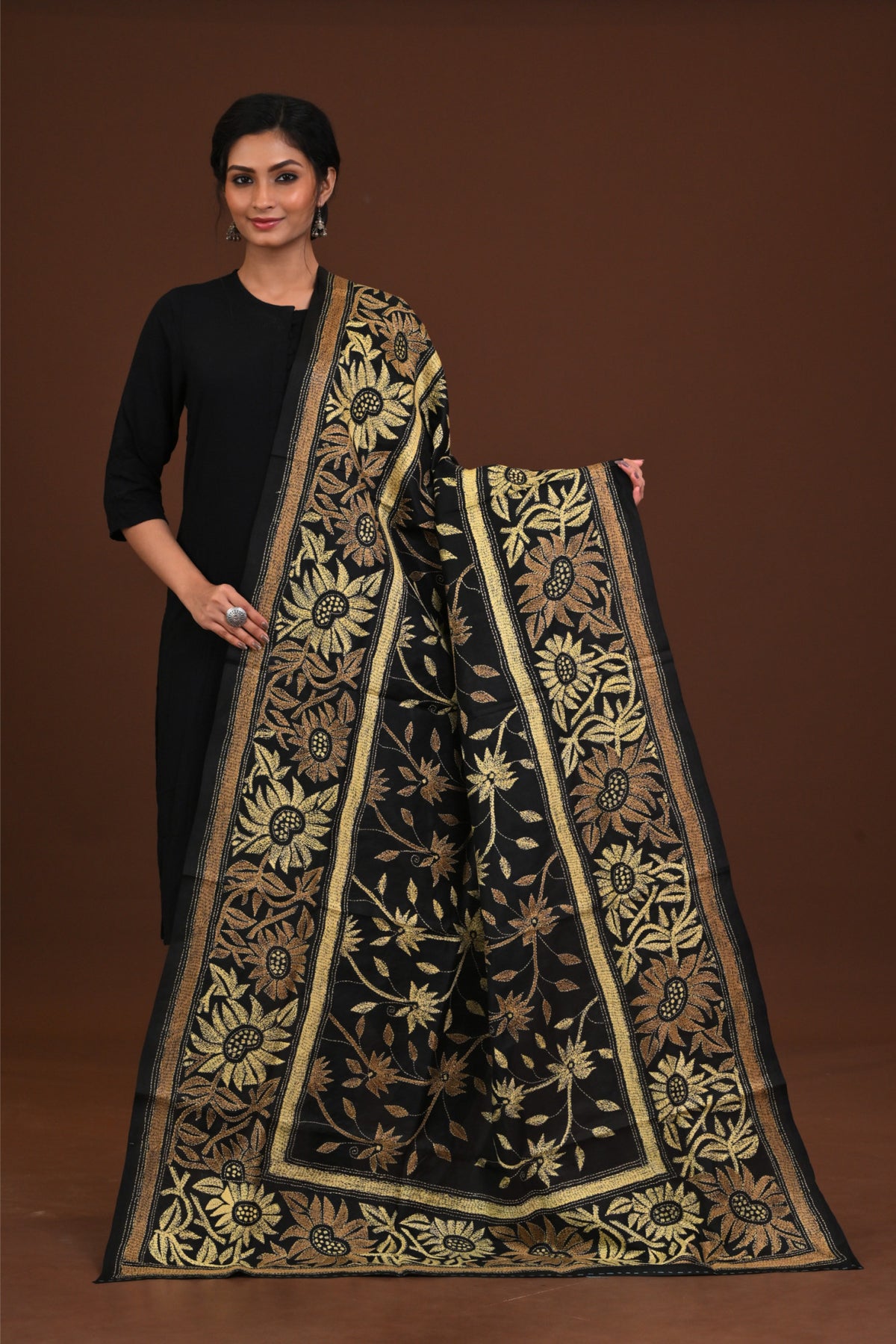 Pure Silk Kantha Dupatta