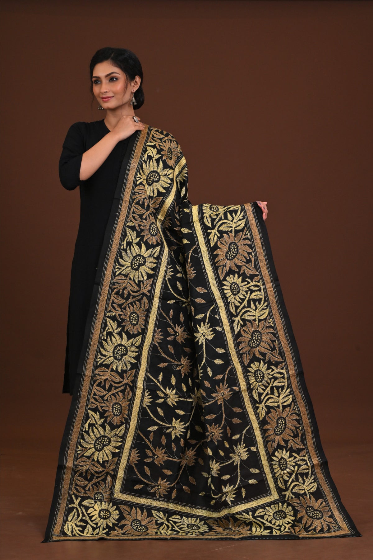 Pure Silk Kantha Dupatta