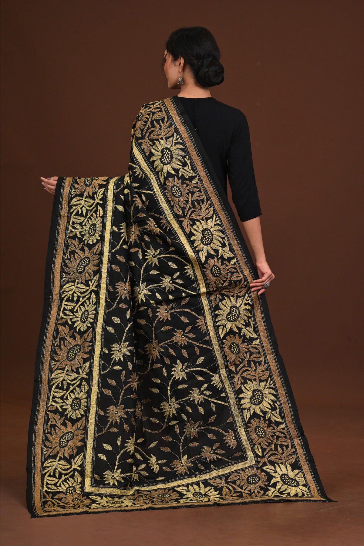 Pure Silk Kantha Dupatta