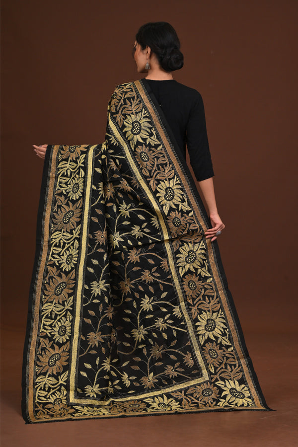 Pure Silk Kantha Dupatta