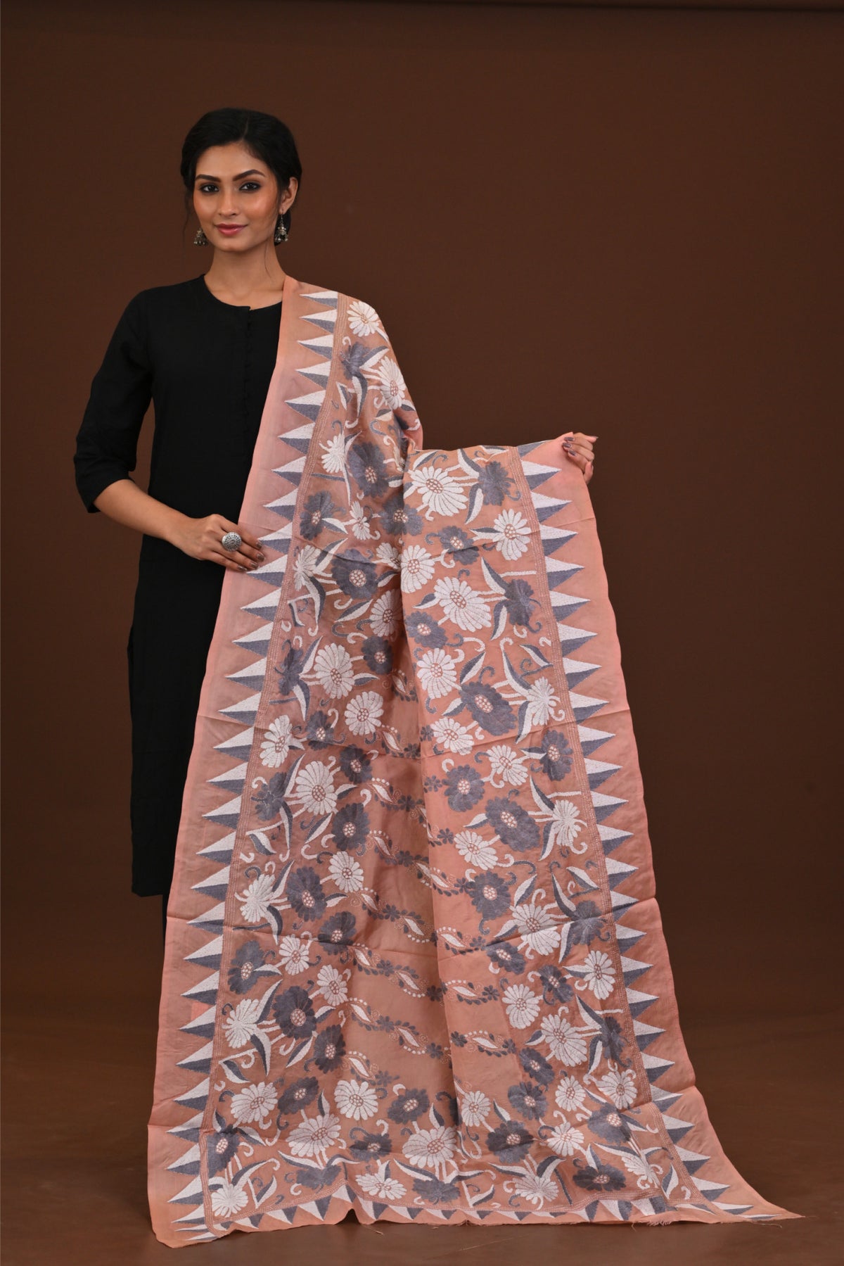 Pure Silk Kantha Dupatta
