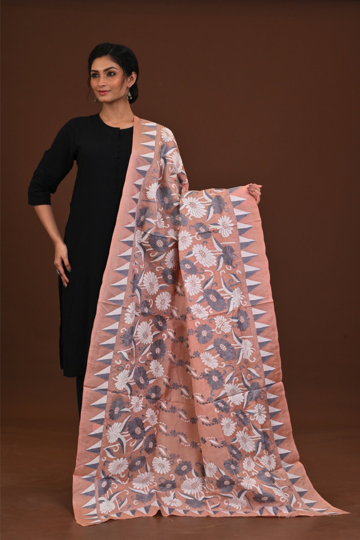 Pure Silk Kantha Dupatta