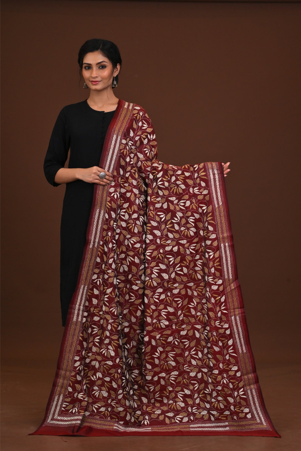 Pure Silk Kantha Dupatta