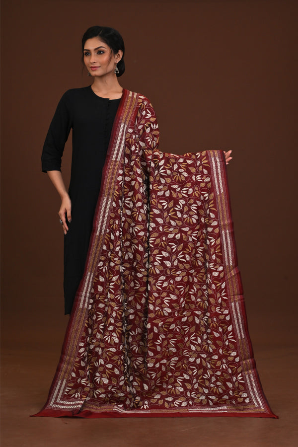 Pure Silk Kantha Dupatta