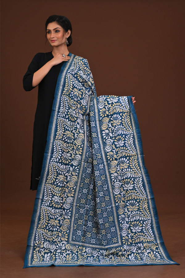 Pure Silk Kantha Dupatta