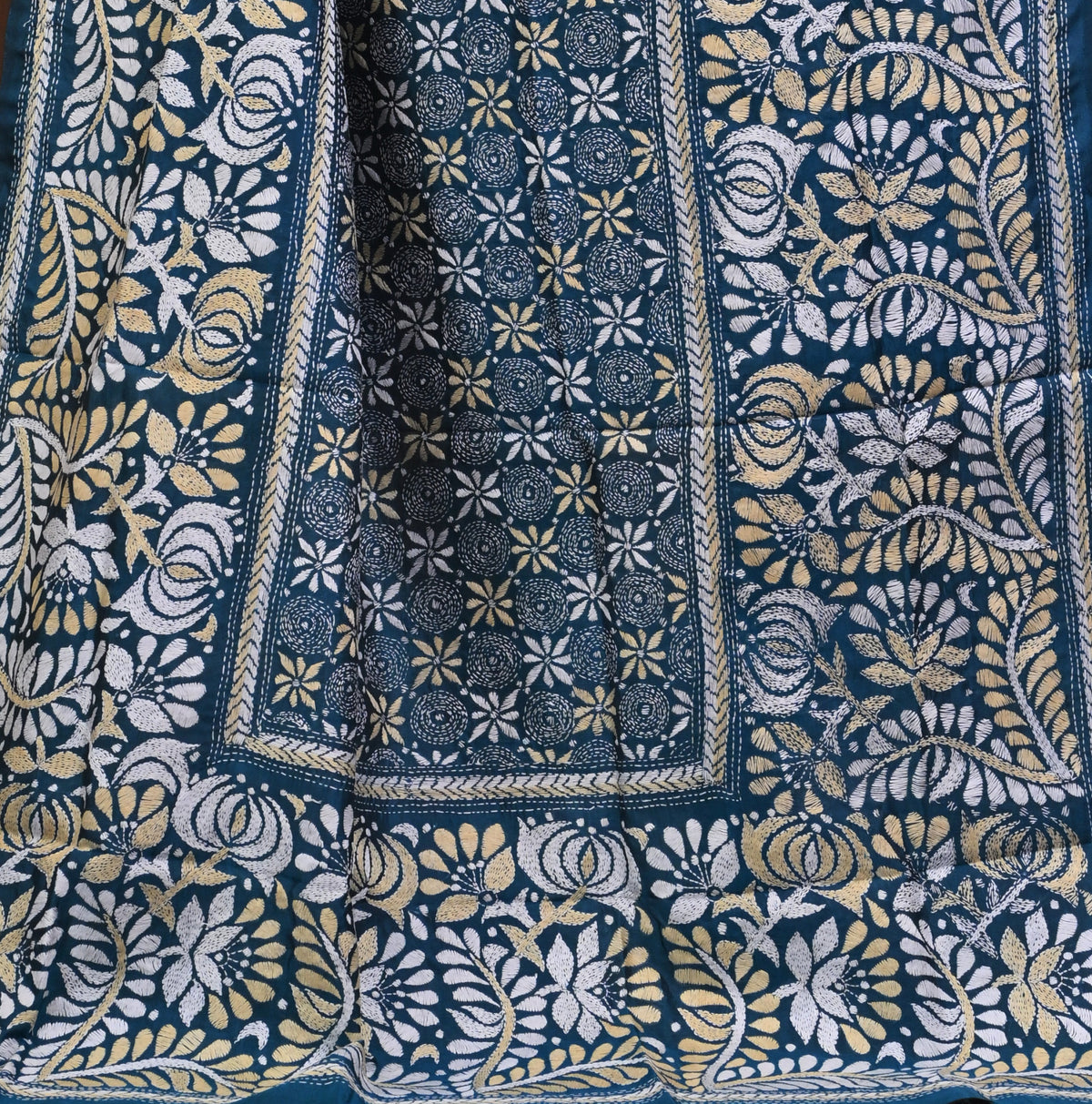 Pure Silk Kantha Dupatta